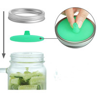 Brede Mond Mason Jar Vergister Cap Premium Siliconen Top Waterloze Luchtsluis Gisting Deksels