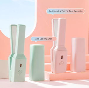 KooFex – lisseur de cheveux 2 en 1, rouge à lèvres mignon <span class=keywords><strong>pas</strong></span> <span class=keywords><strong>cher</strong></span>, Mini <span class=keywords><strong>fer</strong></span> plat en céramique à chaleur rapide USB <span class=keywords><strong>sans</strong></span> <span class=keywords><strong>fil</strong></span> - Product Image 2