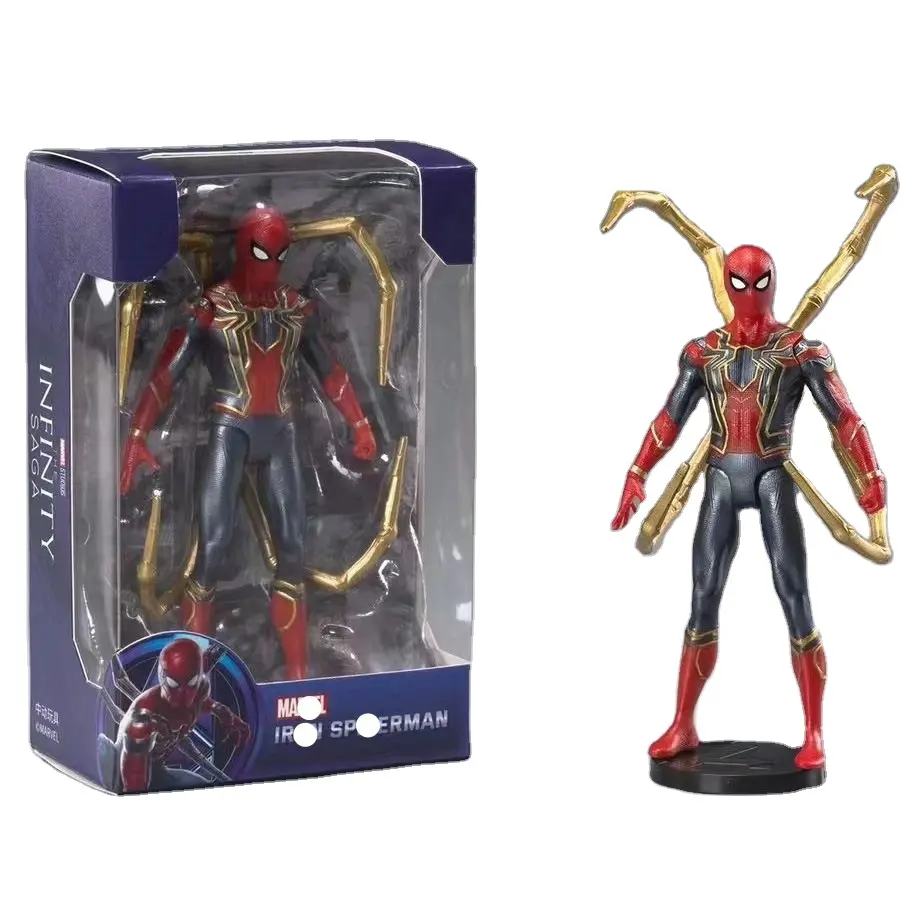 Populer obral besar 4 inci iron Man Spiderman Marves mk85 Amerika Tim mesin perang figur Aksi