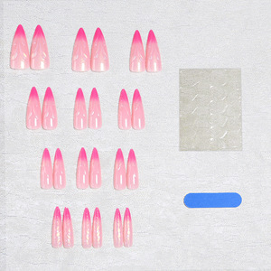 Faux ongles longs en amande à presser, avec décorations 3D perlées et effet Halo, haut de gamme, pour fêtes, rendez-vous, salons et manucure DIY - Product Image 4