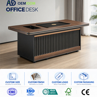 Ensemble de bureau moderne durable en MDF avec armoire latérale, mobilier au design moderne pour espace de travail d'entreprise