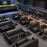 Ensemble de mobilier commercial moderne et durable pour restaurant : banquette, table et chaises en mousse haute densité pour café, bar, club