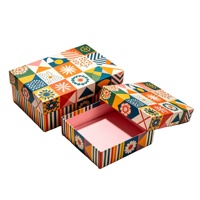 Caixas de Presente Quadradas de Papelão Ondulado Reutilizáveis Personalizadas de Fábrica Fujian, Conjunto de 5, com Tampa Removível e Impressão Offset, Embalagem Superior e Inferior