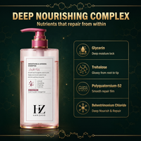 Shampooing Lissant Anti-Frisottis en Gros 500ml Brillance Soyeuse Réparateur Nourrissant pour Cheveux Abîmés Marque Privée OEM