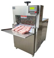 Équipement de barbecue 110v/220v Trancheuse commerciale en acier inoxydable NFC-350Y Trancheuse à viande congelée entièrement automatique sur pied 0-25mm