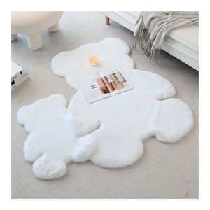 Alfombra en forma de <span class=keywords><strong>oso</strong></span> para niños, peluda, Blanca - Product Image 1