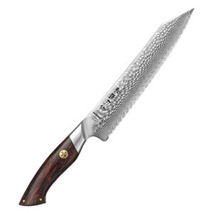 Esclusivo coltello per pane da cucina in polvere damasco a 73 strati con manico G10 di alta qualità - Product Image 1