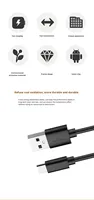 Câble de charge Type-C avec connecteurs USB-A et Type-C, longueur 1m, charge rapide et transfert de données, matériau PVC