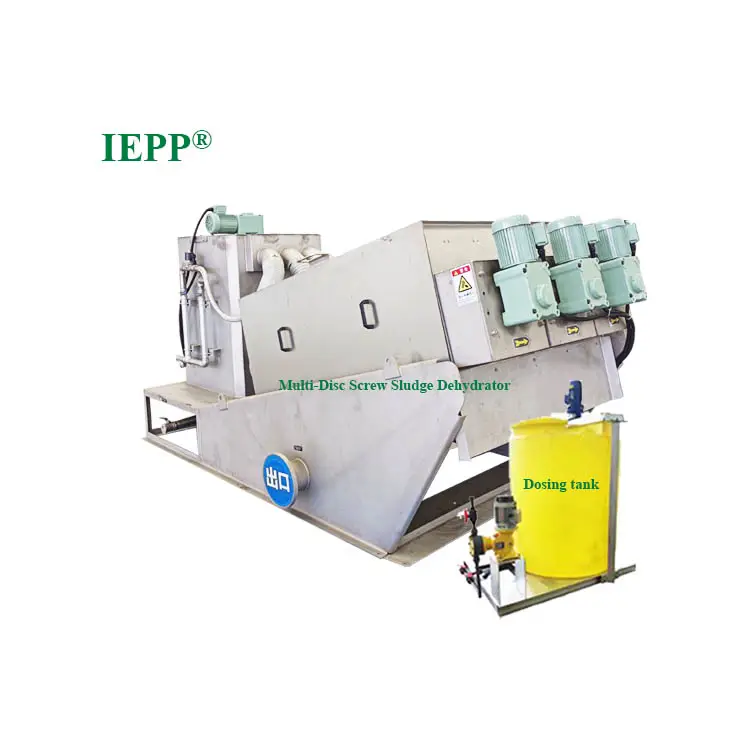 مصنع IEPP مجفف مياه الصرف الصحي STP آلة تجفيف مياه الصرف الصحي من الشركة المصنعة قرص متعدد المسمار ضغط DAF scoum dehydrator