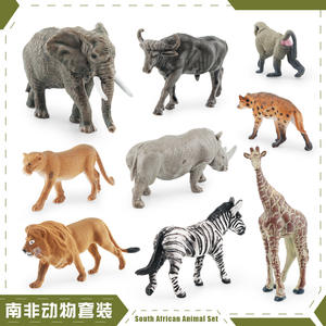 Lelewu simula modelli animali del sud zebra maculata iena rinoceronte bianco babbuino bufalo africano elefante decoratio - Product Image 3