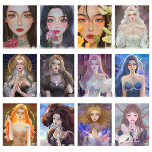 Venta caliente pintura al óleo dibujos animados niñas DIY pintura por números al por mayor regalos hechos a mano decoración del hogar imagen dibujar sobre lienzo - Product Image 2