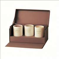 Boîtes à bougies magnétiques personnalisées de luxe écologiques en carton noir pour 3 petites bougies