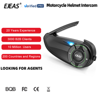 Casque Bluetooth EJEAS Q8 pour moto, interphone de groupe en mesh, 6 motards, système d'intercom sans fil bidirectionnel