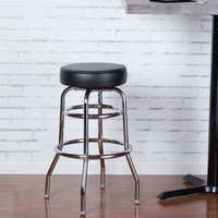 Tabouret de bar moderne en métal de haute qualité avec rotation à 360 degrés et base chromée pour bar à domicile et utilisation en sous-sol