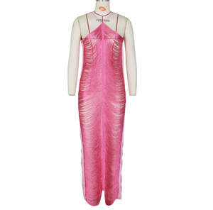 Vestido Largo Halter con Borlas en 2 Colores, Elegante, Sexy, Brillante, para Fiesta o Noche, Tallas S-XL - Product Image 5