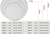 Loyang Pizza Berlapis PTFE Perak Berlubang dari Aluminium, Aman untuk Mesin Cuci Piring, Jaring Panggang untuk Oven Roti Komersial, untuk Pizza Kulit Tipis