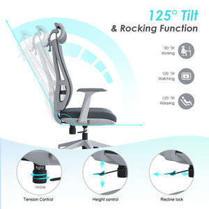 Sedia da <span class=keywords><strong>Ufficio</strong></span> Girevole <span class=keywords><strong>Ergonomica</strong></span> con Supporto Lombare Regolabile e Schienale in Rete, Vendita all'Ingrosso dal Guangdong - Product Image 5