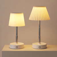 Lámpara de Escritorio LED Moderna, Táctil, Regulable, Recargable, Telescópica, para Dormitorio, Mesita de Noche, Estudio, Decoración del Hogar