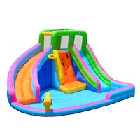 Château gonflable et ludique pour enfants, mur d'escalade, double glissière avec pistolet à eau, maison gonflable, glissière d'eau