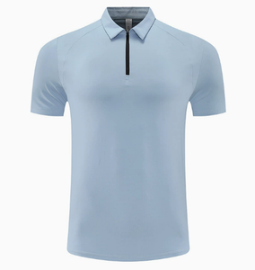 T-shirt sportiva unisex personalizzabile con stampa, mezza zip, manica corta, in poliestere ed elastan, 180 grammi, lavorata <span class=keywords><strong>a</strong></span> maglia, ad asciugatura rapida, vestibilità slim - Product Image 1