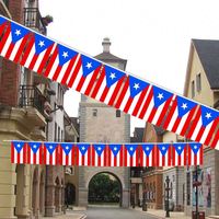 Vente en gros de guirlandes de drapeaux de Porto Rico avec taille et motif personnalisés pour la décoration