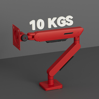 Brazo de monitor único rojo de fábrica de 17-32 pulgadas con resorte mecánico para evitar la postura de la cabeza hacia abajo giratoria inclinación rotar para oficina rápidamente