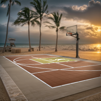 Kit de sol sportif extérieur antidérapant en plastique pour terrain de basketball, installation rapide, écologique, résistant à l'usure, épaisseur 1,6 mm