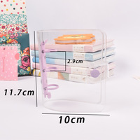 Mini classeur à anneaux en PVC format A8 A5 avec pochette pour carnet, pochette pour cartes, photos, faux ongles, collection