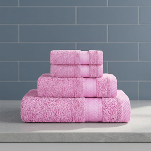 Ensemble de serviettes de bain en coton turc rose ORCHID, douces, absorbantes, moelleuses, séchage rapide, couleur unie, pour la maison et la salle de bain - Product Image 1