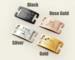 ป้ายชื่อสัตว์เลี้ยงแบบสไลด์ออน ปรับแต่งได้ เงียบสงบ พร้อมลายพิมพ์และตกแต่งหมุด สำหรับแมวและสุนัข - Product Image 5