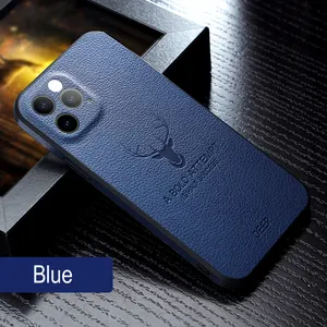 LeYi Luxury Side PU Leather Back Cover Soft Protective Mobile Phone Case For iPhone 14 12 11 13 pro max