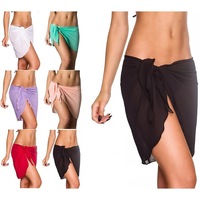 Traje de Baño Enterizo Sexy de Color Sólido para Mujer, Anti-UV, de Secado Rápido, Vestido de Playa y Falda Envolvente Tipo Pareo