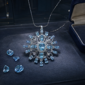 Colgante de topacio azul de diseño en plata de ley 925 con baño de rodio, colgante de topacio suizo, joyería de cristal, piedra preciosa de plata. - Product Image 3