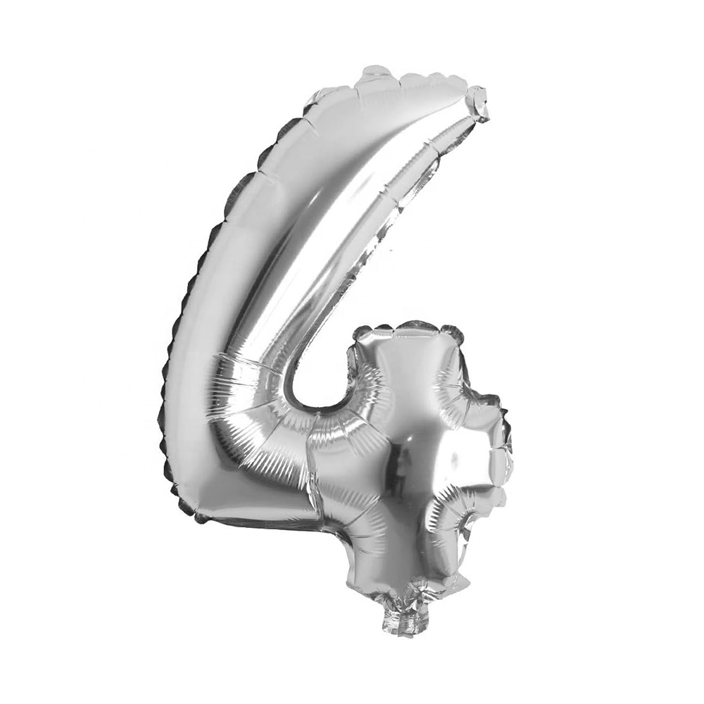 Globo número 4 plateado