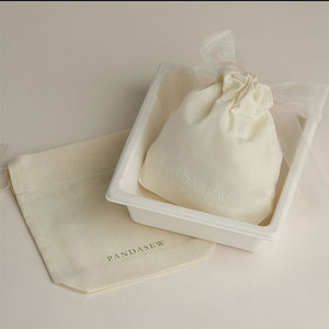 Wholesale Hotsale Custom Logo Reusable Eco-friendly Cotton Cotton Canvas Gift Packaging Jewelry Pouch Drawstring <b>Bag</b> - Product Image 3