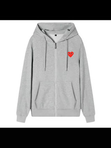 Cardigan PLAY Autunno Inverno Nuovo Marchio di Moda Giapponese Felpa con Cappuccio Larga da Uomo Abbigliamento di Coppia con Ricamo a Cuore - Product Image 5