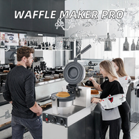 Machine à gaufres professionnelle américaine 110/220V en acier inoxydable, motifs créatifs, antiadhésive, nouvelle, portable, contrôle tactile, haute performance