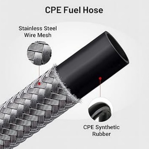 AN4 AN20<span class=keywords><strong>ท่อ</strong></span> CPE ถักสแตนเลสสตีลความแข็งแรงสูงทนทานการกัดกร่อนการส่งผ่านน้ำมันเชื้อเพลิงซ่อมยานยนต์ - Product Image 2