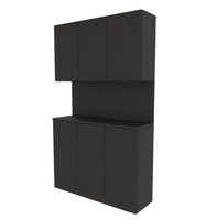 Armoire murale de rangement pour salon en bois brun avec évier, vitrine de bar pour salon de coiffure, armoire murale de rangement pour équipement de barbier
