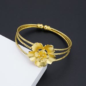 Jxx 24K Gold Jewelry Brass Popular <b>Adjustable</b> Factory Wholesale Bangle <b>Bracelets</b> Gold Plated Fashion Bangles - Product Image 5