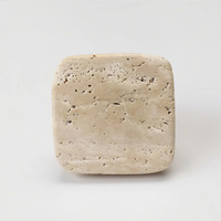 Poignée de porte carrée en travertin biologique moderne, quincaillerie en pierre calcaire beige naturel pour portes en verre et en bois de café et de boutique