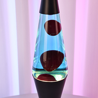 Corps de bouteille en verre à base de métal noir moderne cadeau pour enfants mouvement lumière volcanique tension de sécurité lumière de lave à faible puissance