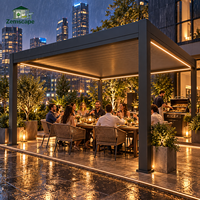 Pergola modulaire en aluminium avec lames orientables et option LED pour terrasse résidentielle et espace de divertissement en extérieur