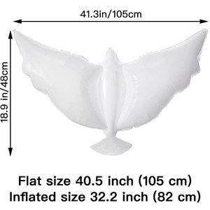 Lot de 12 ballons commémoratifs de colombe blanche pour la libération Ballon ange biodégradable souvenir funéraire pour libérer la colombe de mariage Globo - Product Image 6