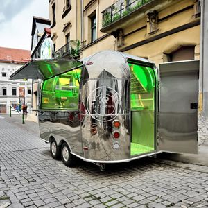 2025 Black Stainless Steel Food Trailer With Full <b>Kitchen</b> Equipments Fried Chicken Food Truck Car Towing Ice Food <b>Cart</b> - Product Image 6