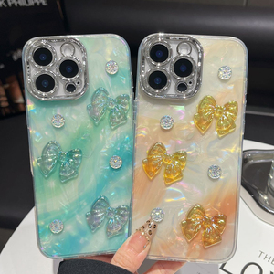 Cover per Telefono con Farfalle in Cristallo e Perle Sfumate Colorate per Redmi <span class=keywords><strong>A3</strong></span> <span class=keywords><strong>Samsung</strong></span> A07 iPhone 15 16 17Pro Max - Product Image 2