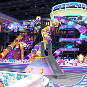 Equipo de Juegos Interior Personalizado con Temática Punk Cibernética, Piscina de Pelotas, Toboganes LED, Estructuras de Escalada, Materiales de PVC/Vinilo - Product Image 1