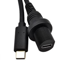 Câble d'extension USB type-c 2.0 pour tableau de bord, 30cm, 10 pcs, dispositif de sécurité étanche pour voiture, bateau, moto et camion