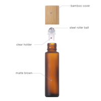 Homfun — bouteille à roulettes en acier, cosmétique, pour la crème des yeux, soins de la peau, huile essentielle, verre, ambre, 1/2oz, 15ml, en Stock