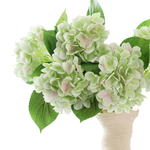 Flores Artificiales de Hortensia Blancas y Verdes de Tela de Seda de Alta Calidad para Decoración de Bodas al por Mayor - Product Image 5